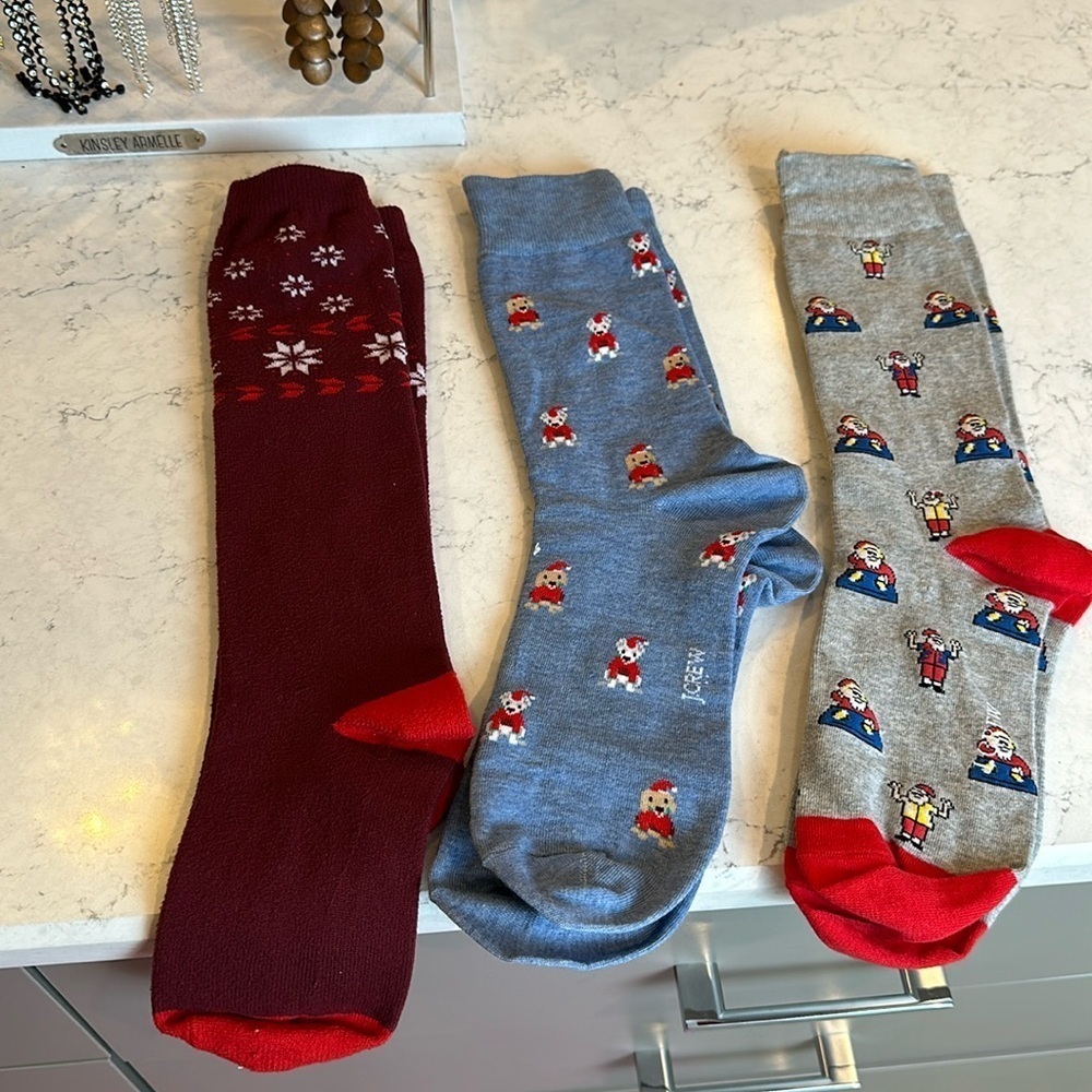 J Crew 3 pack of Holiday socks